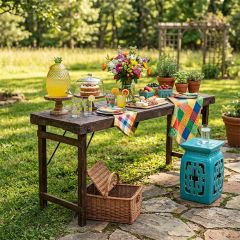 Antique Style Folding Console Table