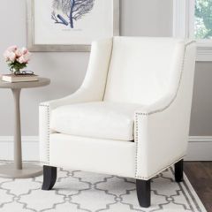 Antique White Sloped Arm Club Chair