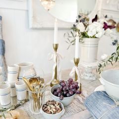 Antiqued Brass Finished Taper Holders Set of 2