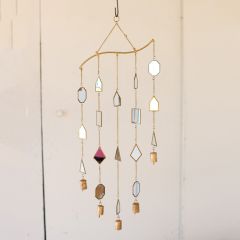 Antiqued Brass Hanging Mirror Suncatcher