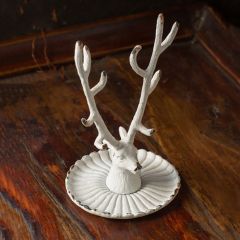 Antiqued Buck Jewelry Tree Set of 2