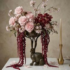 Antiqued Bunny Branch Bowl