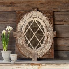 Antiqued Chateau Window Mirror