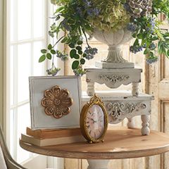 Antiqued Elegance Oval Table Clock