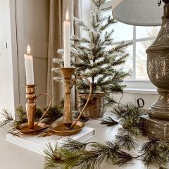 Antiqued Finish Metal Chamberstick