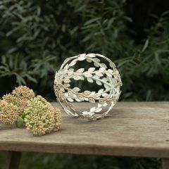 Antiqued Floral Metal Decorative Ball