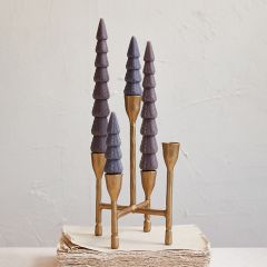 Antiqued Gold Finish Cast Iron Candelabra