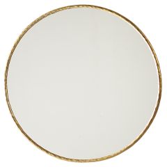 Antiqued Gold Hammered Round Wall Mirror