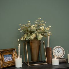 Antiqued Gold Metal Bucket Stand