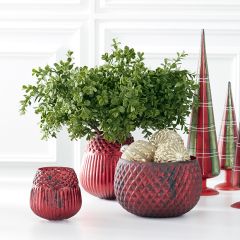 Antiqued Matte Mercury Glass Vases Set of 3