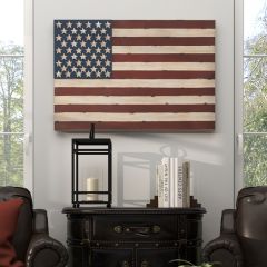 Antiqued Metal American Flag Wall Decor