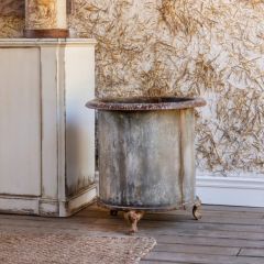 Antiqued Metal Footed Floor Planter