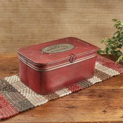 Antiqued Metal Lidded Storage Box