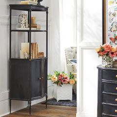 Antiqued Metal Storage Cabinet Bookshelf