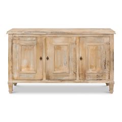 Antiqued Oak 3 Door Sideboard Cabinet