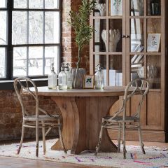 Antiqued Pine Round Dining Table