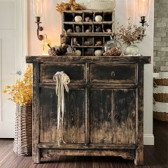 Antiqued Pine Server Table