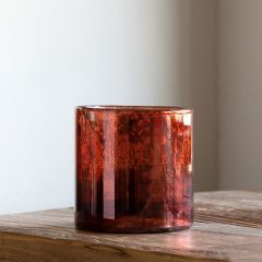 Antiqued Plum Mercury Glass Hurricane 5 Inch