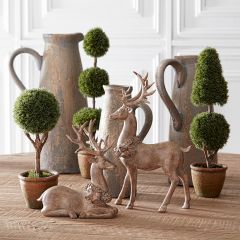 Antiqued Reindeer Figure Set of 2