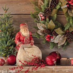 Antiqued Santa with Gift Bag Figure