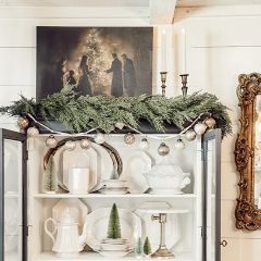 Antiqued Silver Mercury Glass Ornament Garland