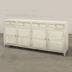 Antiqued White Farmhouse Sideboard Cabinet