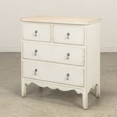 Antiqued White Pine 4 Drawer Chest