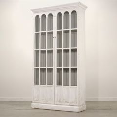 Antiqued White Reclaimed Pine Bookcase | SHIPS FREE