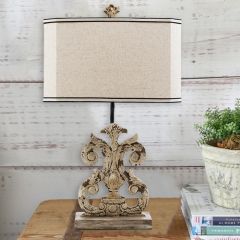Antiqued Whitewashed Table Lamp
