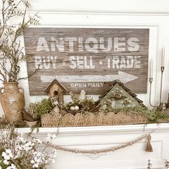 Antiques Canvas Wall Sign