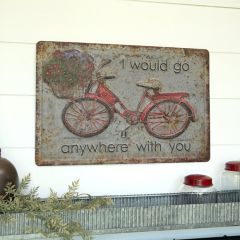 Anywhere with You Rustic Bike Sign