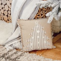 Applique Tree Christmas Accent Pillow