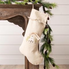 Appliqued Church Christmas Stocking
