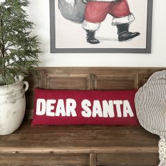 Appliqued Dear Santa Lumbar Pillow