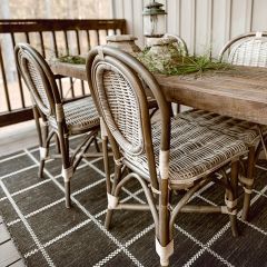 Arch Back Woven Wicker Bistro Chair