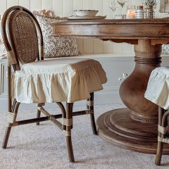 Arch Back Woven Wicker Bistro Chair