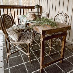 Arch Back Woven Wicker Bistro Chair