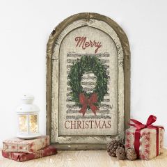 Arch Frame MERRY CHRISTMAS Linen Print 14x22