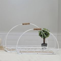 Arch Handled Metal Tray Set of 2