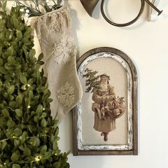 Arched Old World Santa Framed Print