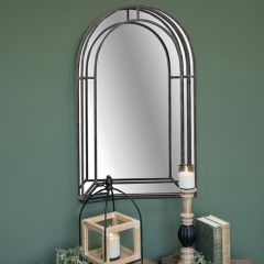 Arched Rustic Industrial Wall Mirror