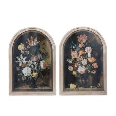 Arched Wood Frame Floral Wall Art Set of 2