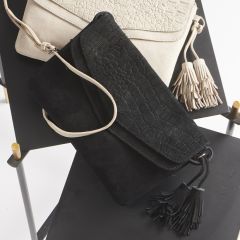 Around Town Black Purse with Tassel Charm