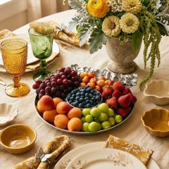 Arthur Court Butterfly and Dogwood Chip and Dip Dish