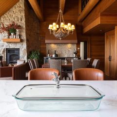 Arthur Court Deer Head Lid with Pyrex 3 Quart Baking Dish