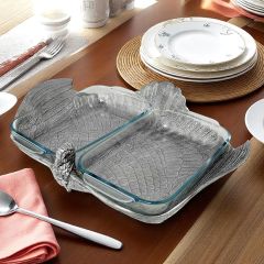Arthur Court Double Base Turkey Casserole Holder