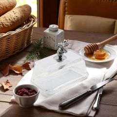 Arthur Court Elk Glass Butter Dish