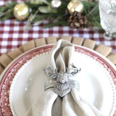 Arthur Court Elk Head Napkin Ring Set of 4