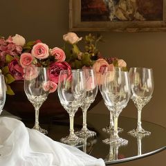 Arthur Court Fleur De Lis Wine Glass Set of 2