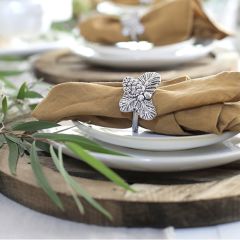 Arthur Court Pine Cone Forest Napkin Rings Set of 4